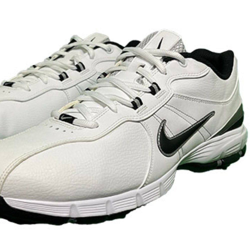 Nike TAC POWER CHANNEL Men's Leather Golf Shoes Sneakers 317682-101 White. Size